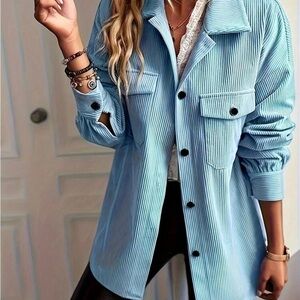 Women's Corduroy Vintage Long Sleeve Work Shacket